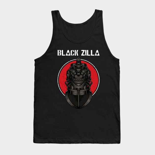 black zilla Tank Top by sober artwerk